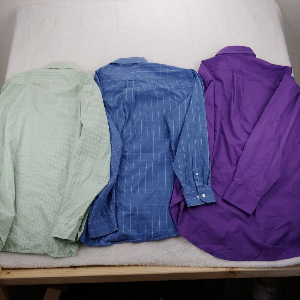 Lot of 3 IZOD Long Sleeve Mens Shirt Button Down Size Large Multicolor Plaid - Picture 9 of 10